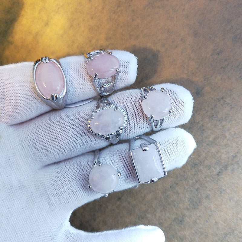 Wholesale Natural Stone Alloy Rings